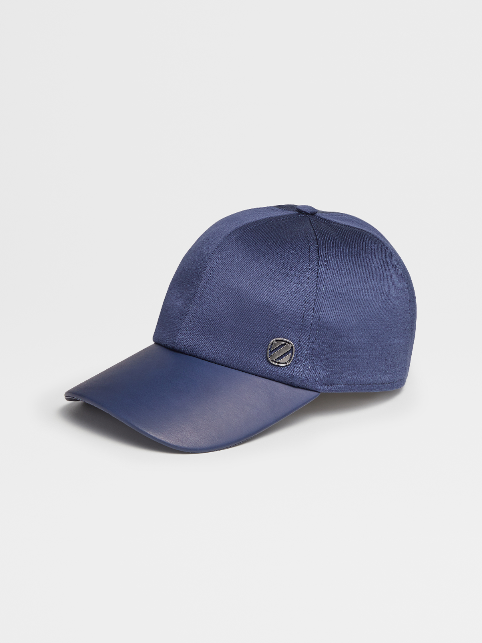 中蓝色棉及大麻混纺材质 Z 字复古标识棒球帽